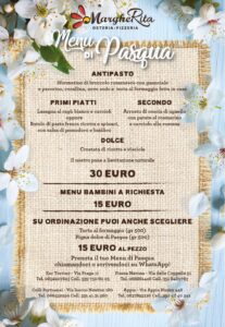 Margherita Osteria Pizzeria menu pasqua2021